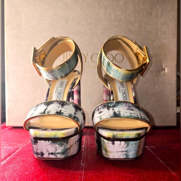 NIB Jimmy Choo Women's Jax Tie-Dye Platform Heels - Picture 2 of 15